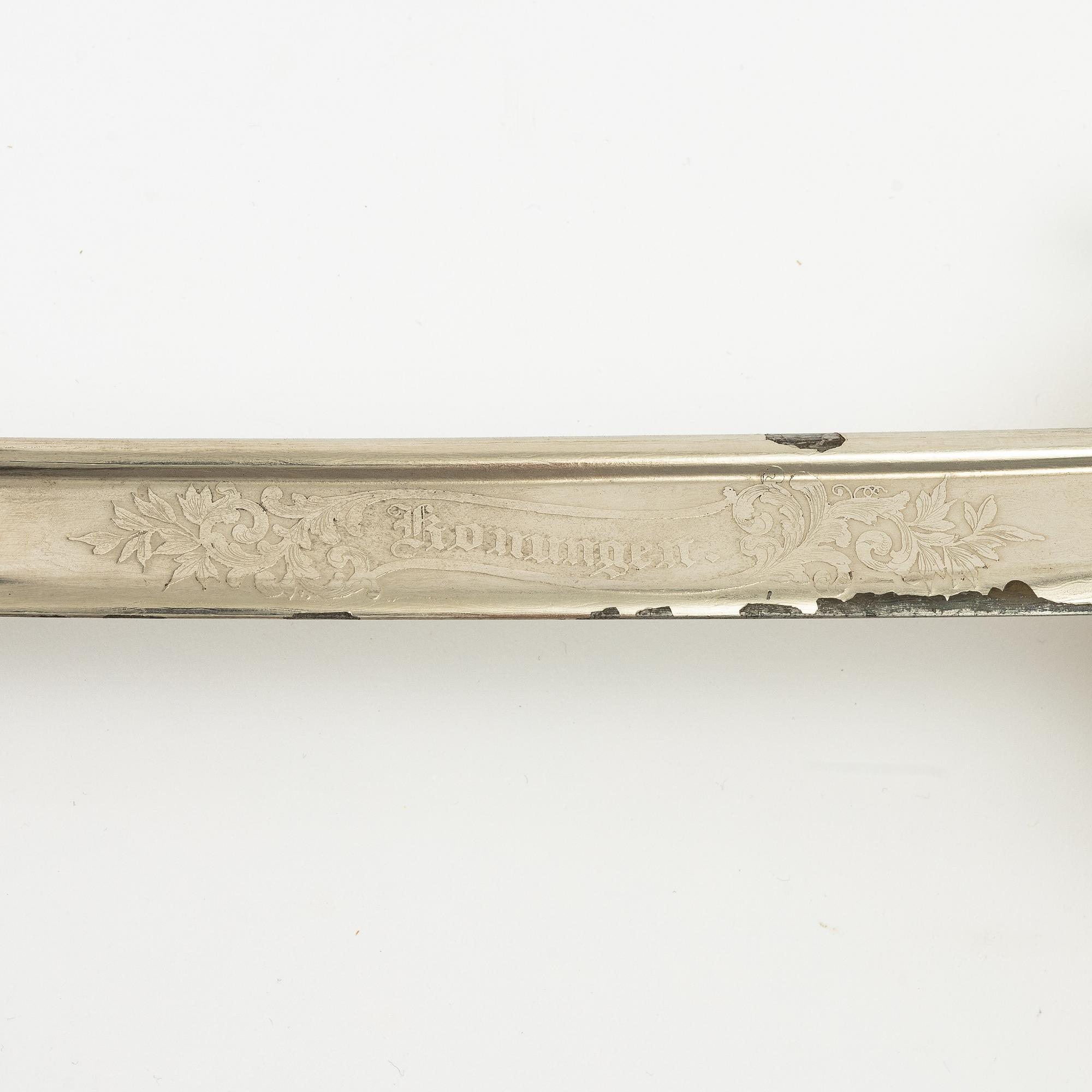 Sabel, svensk, m/1859 för infanteriofficer, med balja.