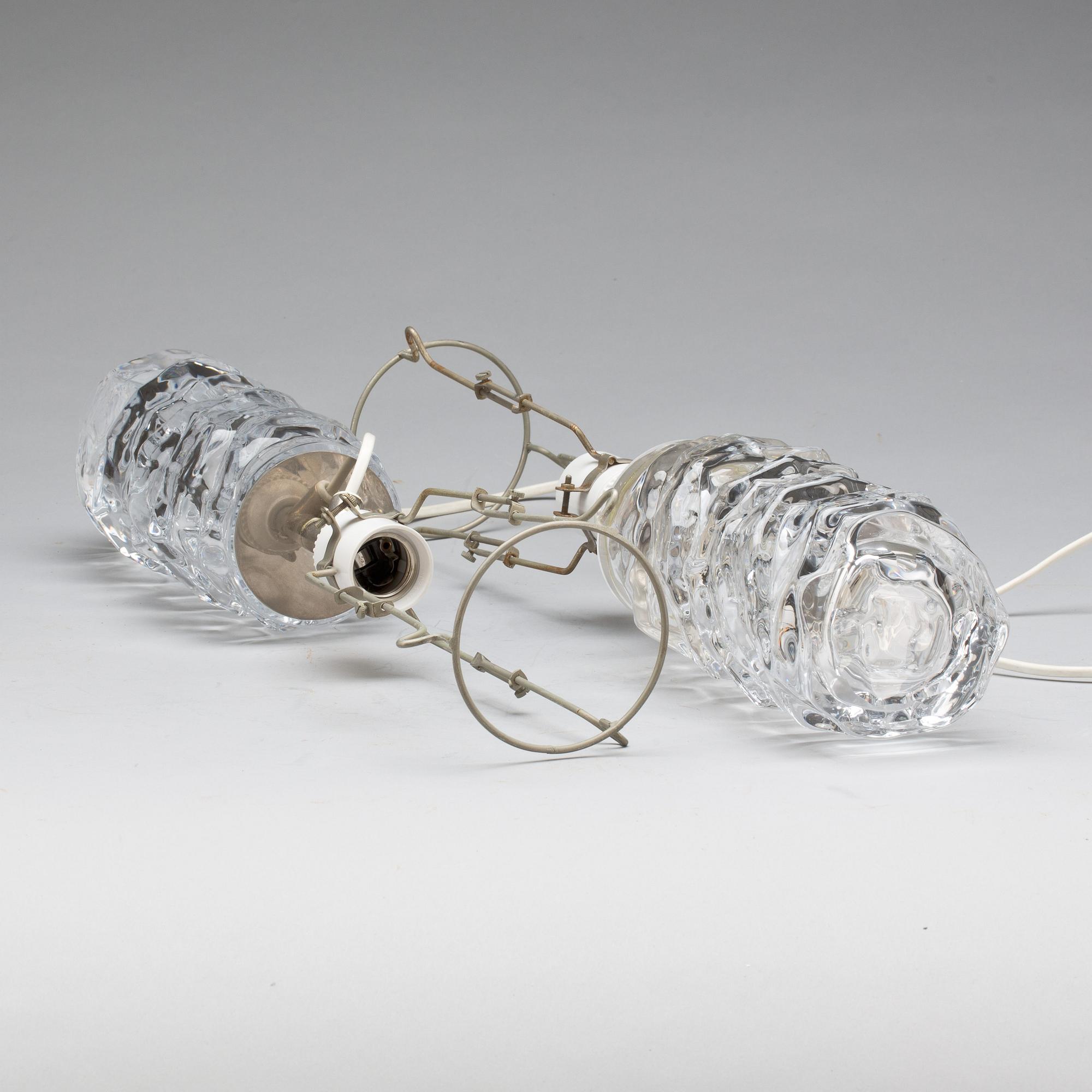 BORDSLAMPOR, glas, Reijmyre. 1960-tal.