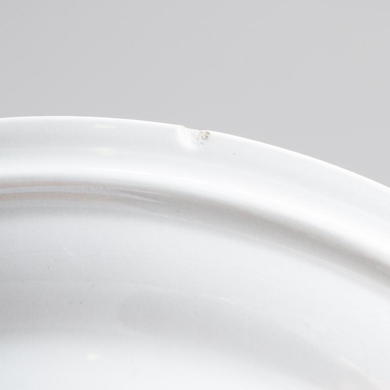 A porcelain cup, plate and soup bowl. Arabia, Finland, mid 20th century.