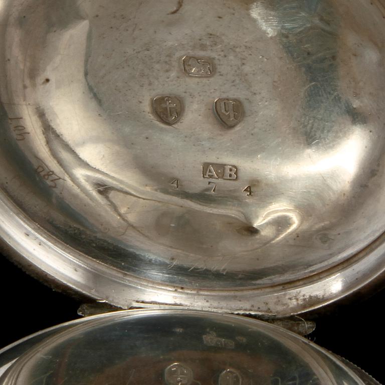 FICKUR, silver, Waltham, omkring sekelskiftet 1900.