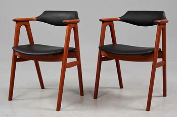 KARMSTOLAR, ett par, Erik Kirkegaard, Høng Stolefabrik, 1950/60-tal.