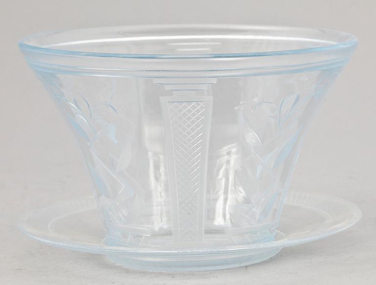 SKÅL PÅ FAT, glas. Simon Gate, Orrefors.