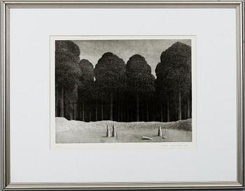 VÄINÖ ROUVINEN (FINLAND), etsning, numr. 59/100, sign. och dat. 1980.