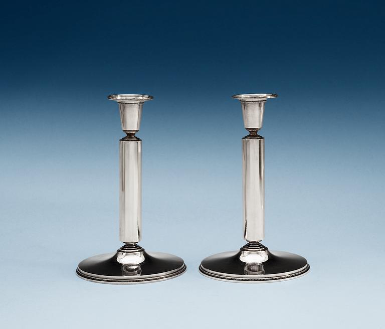 A pair of Atelier Borgila sterling candlesticks, Stockholm 1950.