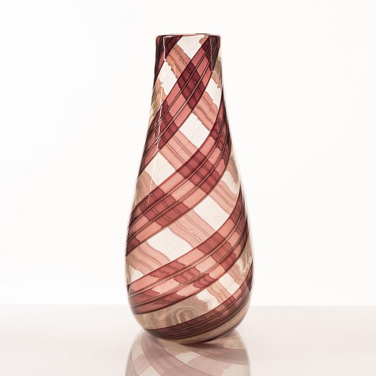 A Striato glass vase, Murano, Italy.