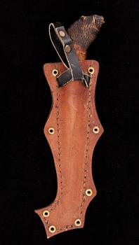 PUUKKO-KNIV med läderbalja, 1900-tal.
