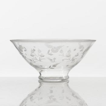 Edward Hald, a cut glass bowl, Orrefors, 1925.