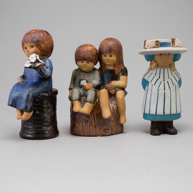 LISA LARSON, three stoneware figurines, Gustavsberg, Sweden.