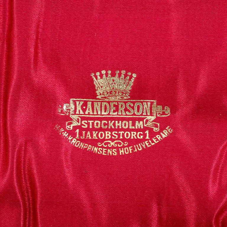 RESEBESTICK, 3 st, silver, CG Hallberg, 1900. Tot vikt ca 219 gram exklusive knivblad.