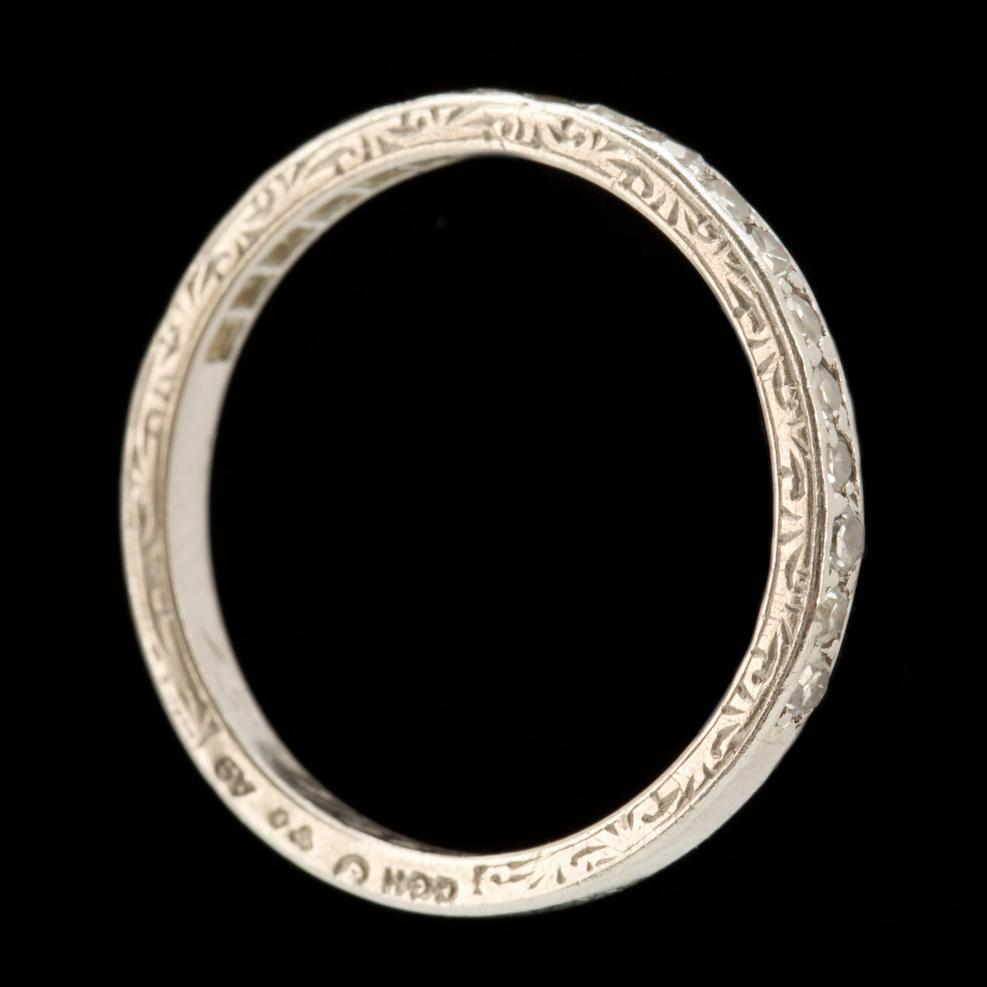 RING, 18k vitguld med åttkantslipade diamanter, ca 0,18ct. Vikt ca 2g.
