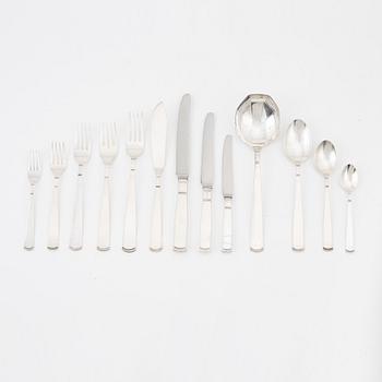 Jacob Ängman, bestickuppsättning, 146 delar, silver, "Rosenholm", GAB, bl a Eskilstuna 1993.