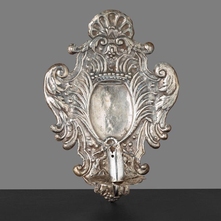 LJUSPLÅT, för ett ljus, barock, 1700-talets början.