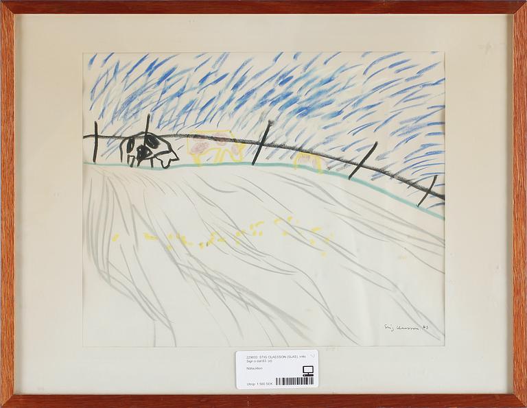STIG CLAESSON (SLAS), krita. Sign o dat 63.