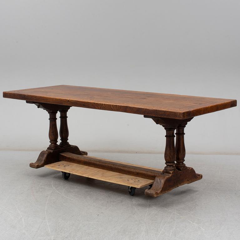 A 19th century oak table.