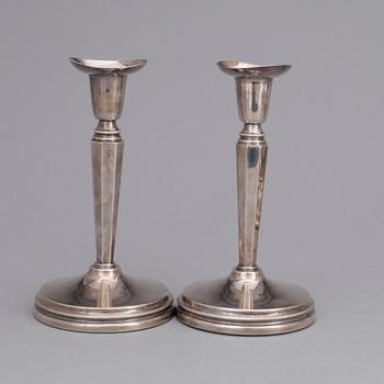 LJUSSTAKAR, 3 par, silver, bla Mema, 1930-90-tal.