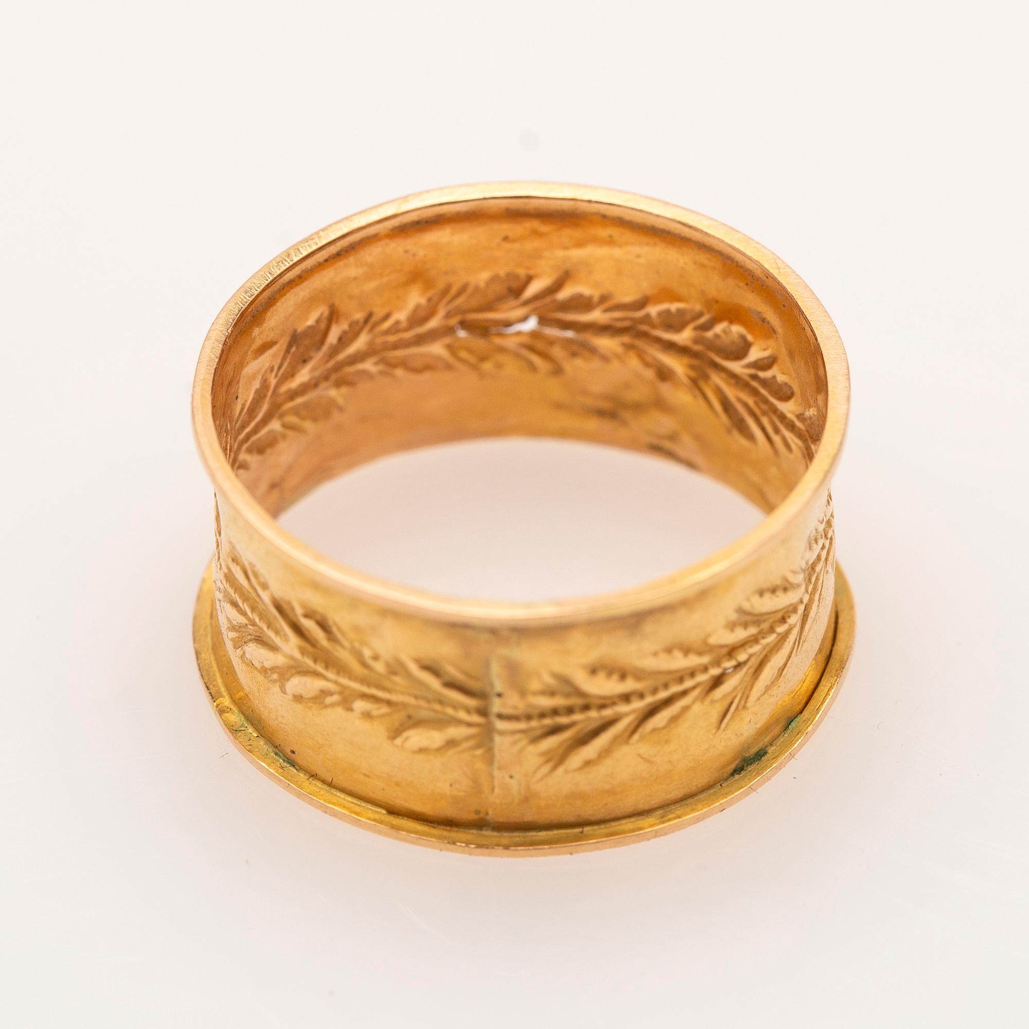 Anders Wedin (active 1838–1864). Engagement ring, 18k, Söderhamn.