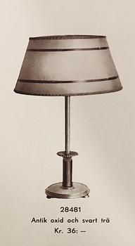 Erik Tidstrand, a pair of table lamps model "28481", Nordiska Kompaniet, 1930s.