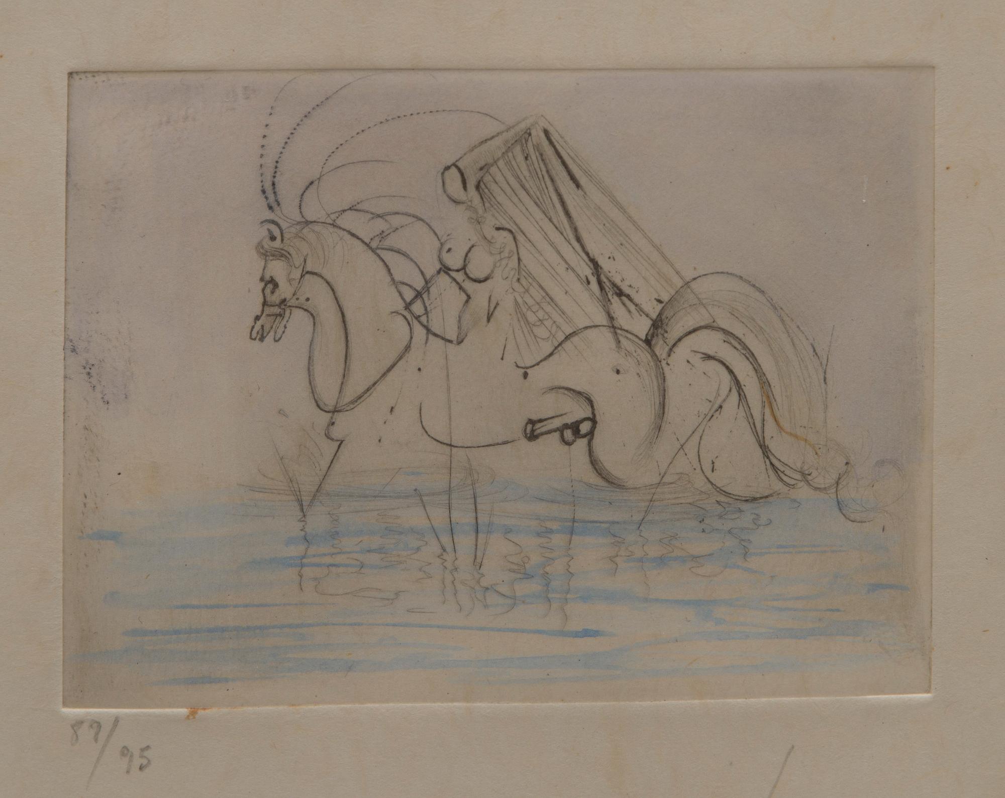 SALVADOR DALÍ, käsinväritetty etsaus, signeerattu ja numeroitu 89/95.
