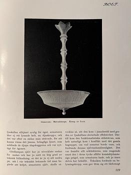 Simon Gate, & Erik Tidstrand, a ceiling lamp model "GD. 5"/"26268", Orrefors & Nordiska Kompaniet, 1920s.