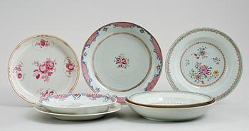 FAT, 7 st, porslin, Kina, Qianlong 1736-1795.