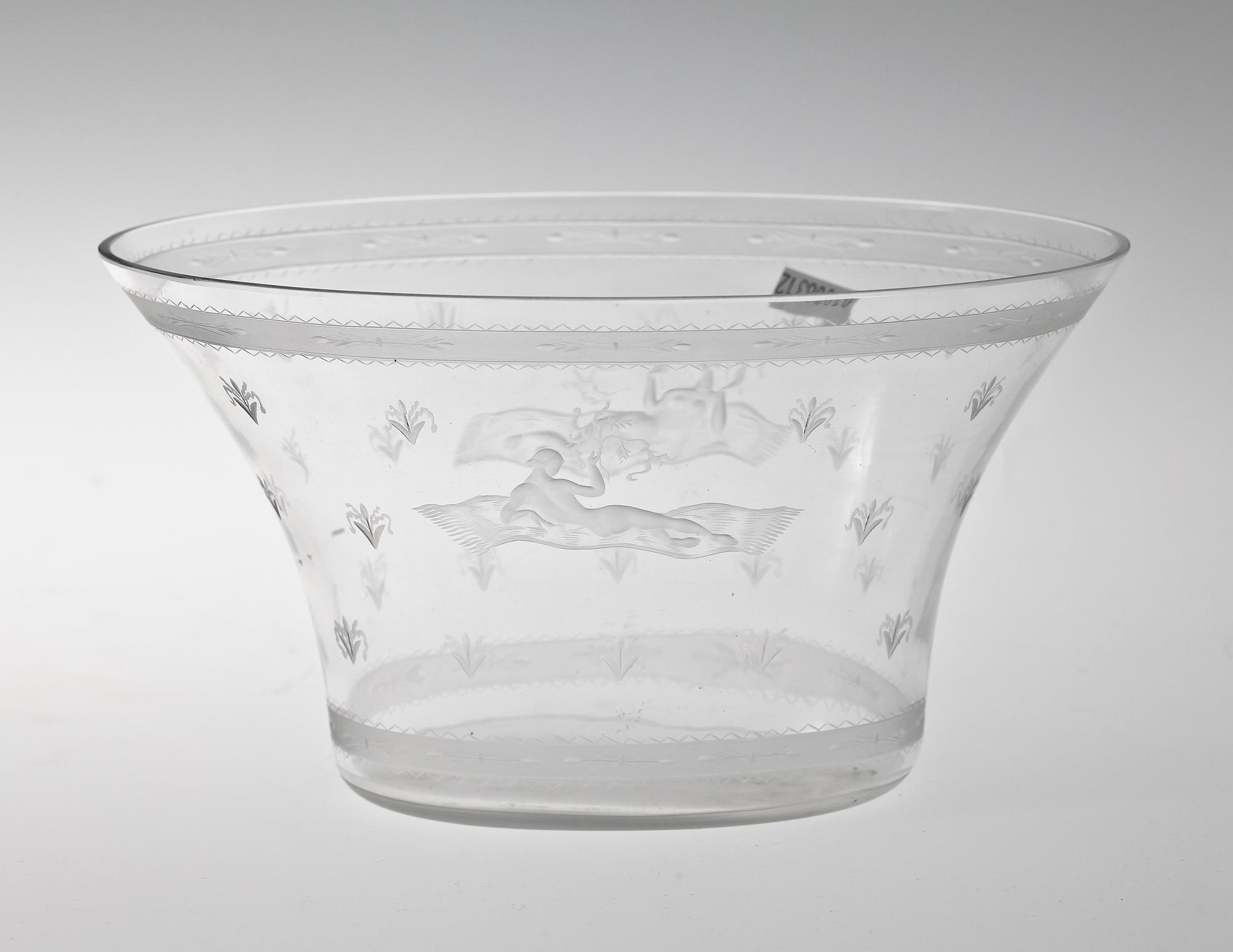 SKÅL. Glas. Troligen Orrefors, 1920-tal.