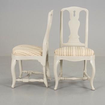 STOLAR, 2 stycken, senbarock, 1700-tal.