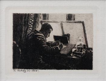 FERDINAND BOBERG, etsning, plåtsign o dat 1888.