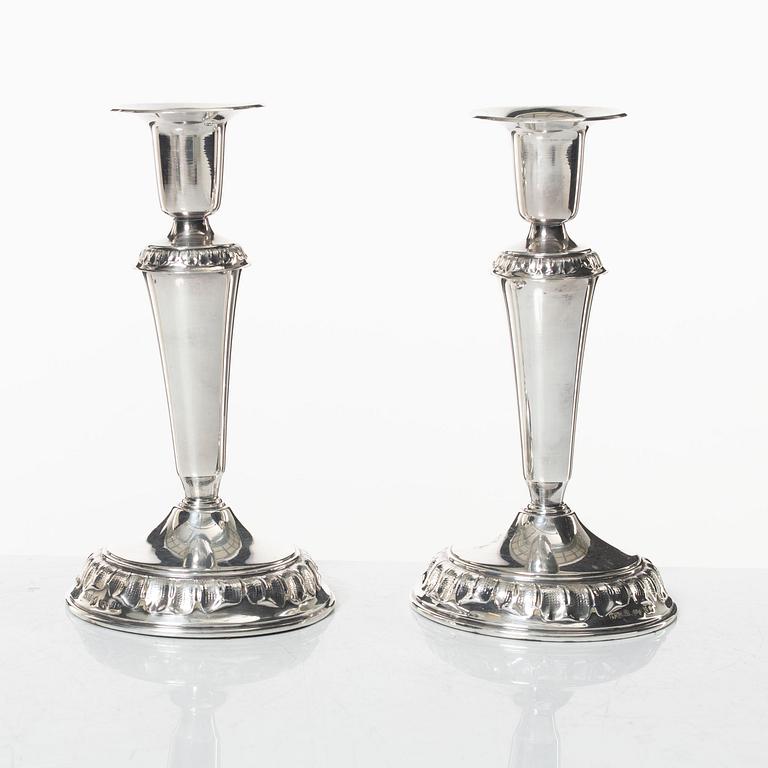A pair of silver candlesticks, GAB, Stockholm, 1968.