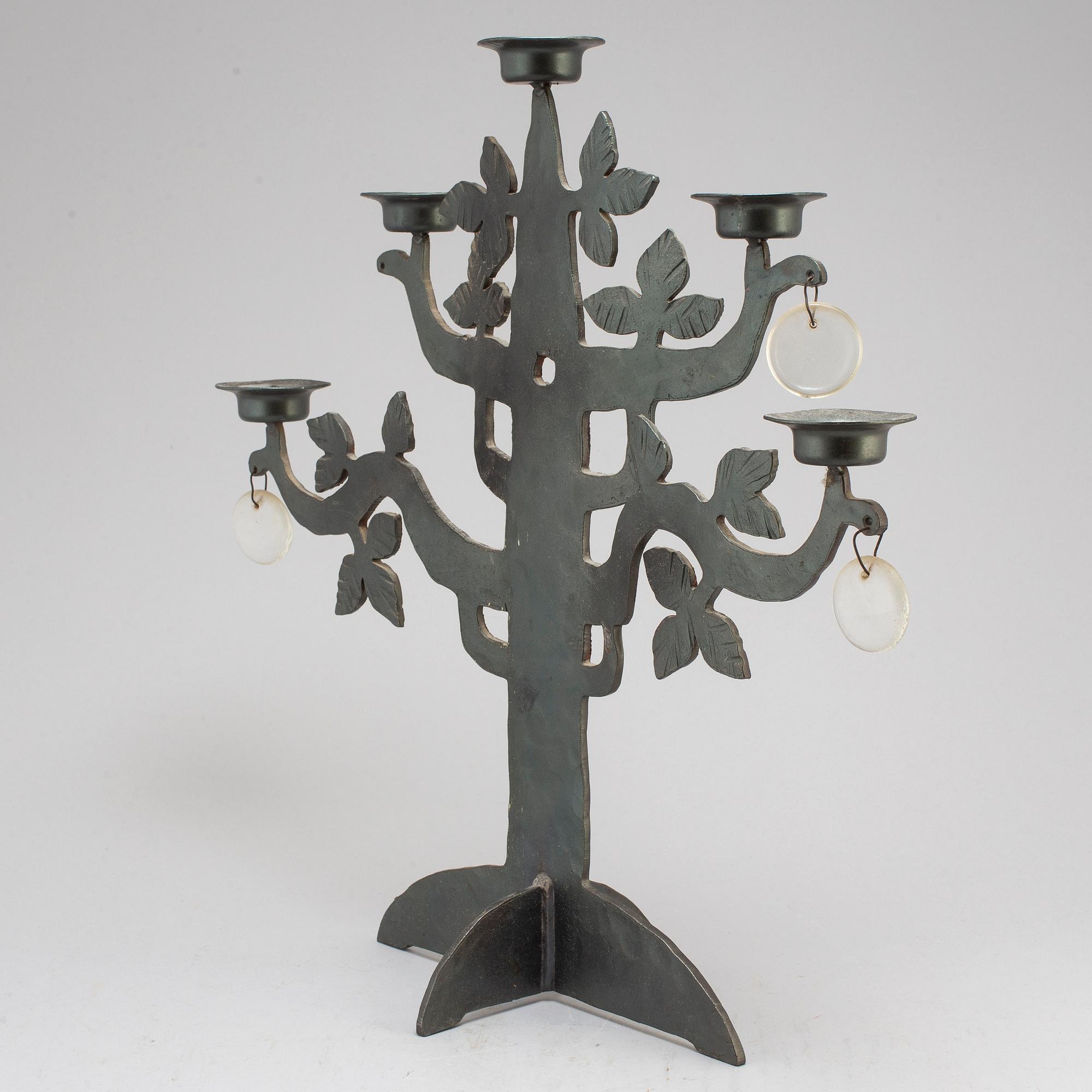 BERTIL VALLIEN, kandelaber, "Livets träd", Boda Smide.