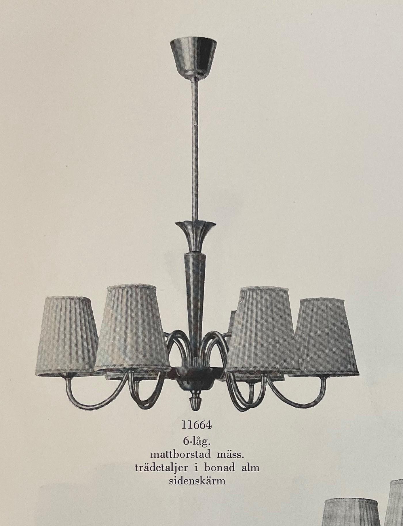 Harald Notini, a ceiling lamp model 11664, Arvid Böhlmarks Lampfabrik, Stockholm, 1950s.