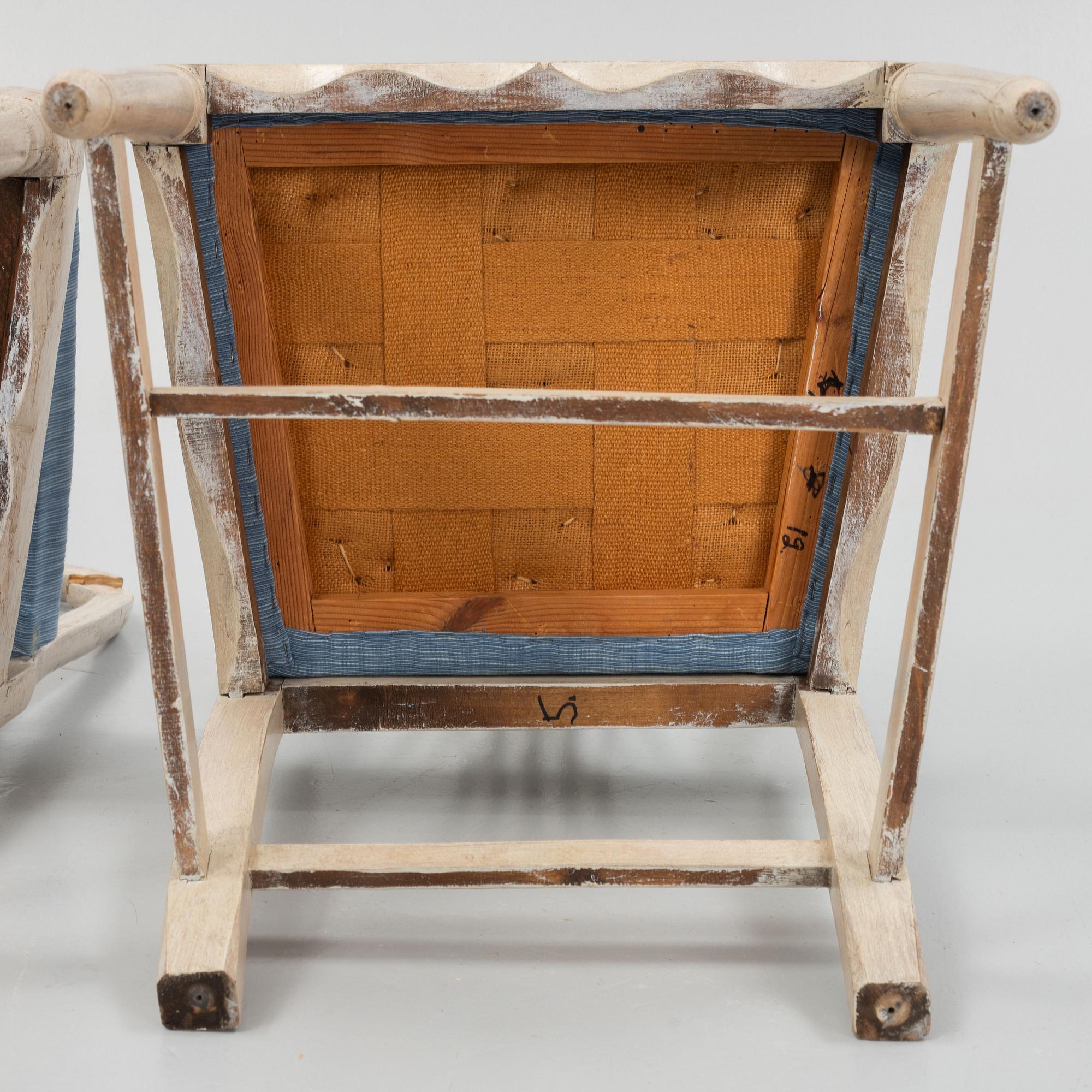 Stolar, elva stycken, Gustavianska samt Gustaviansk stil, 1700-talets slut — sent 1900-tal.