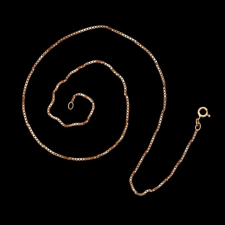 HALSKEDJA, 18 k guld. Vikt ca 7,5 g.