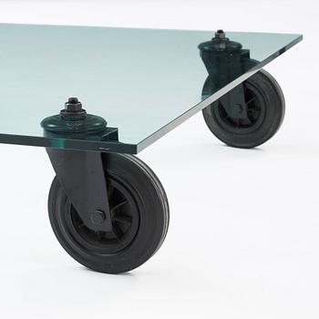 A Gae Aulenti sofa table 'Tavolo con Ruote', Fontana Arte, Italy.