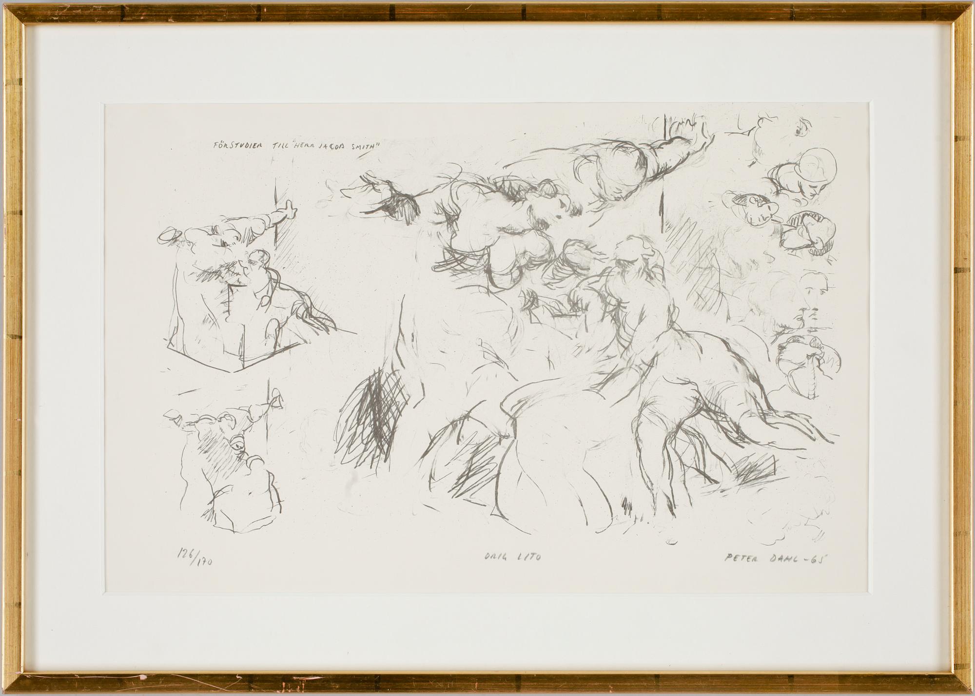 PETER DAHL, litografi. Sign o dat -65. Numr 126/170.