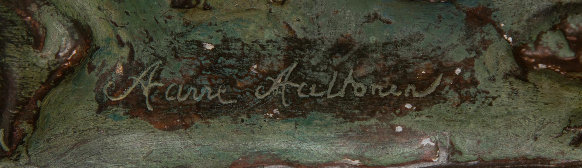 AARRE AALTONEN, relief, painted plaster, signed.