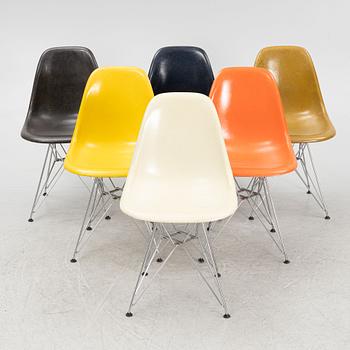 Charles Eames, six 'DSR Plastic Chairs', Herman Miller/Vitra.