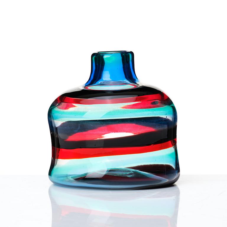 Fulvio Bianconi, a polychrome 'a Fasce di Colore' vase, Venini Murano Italy, 1950-1960s.