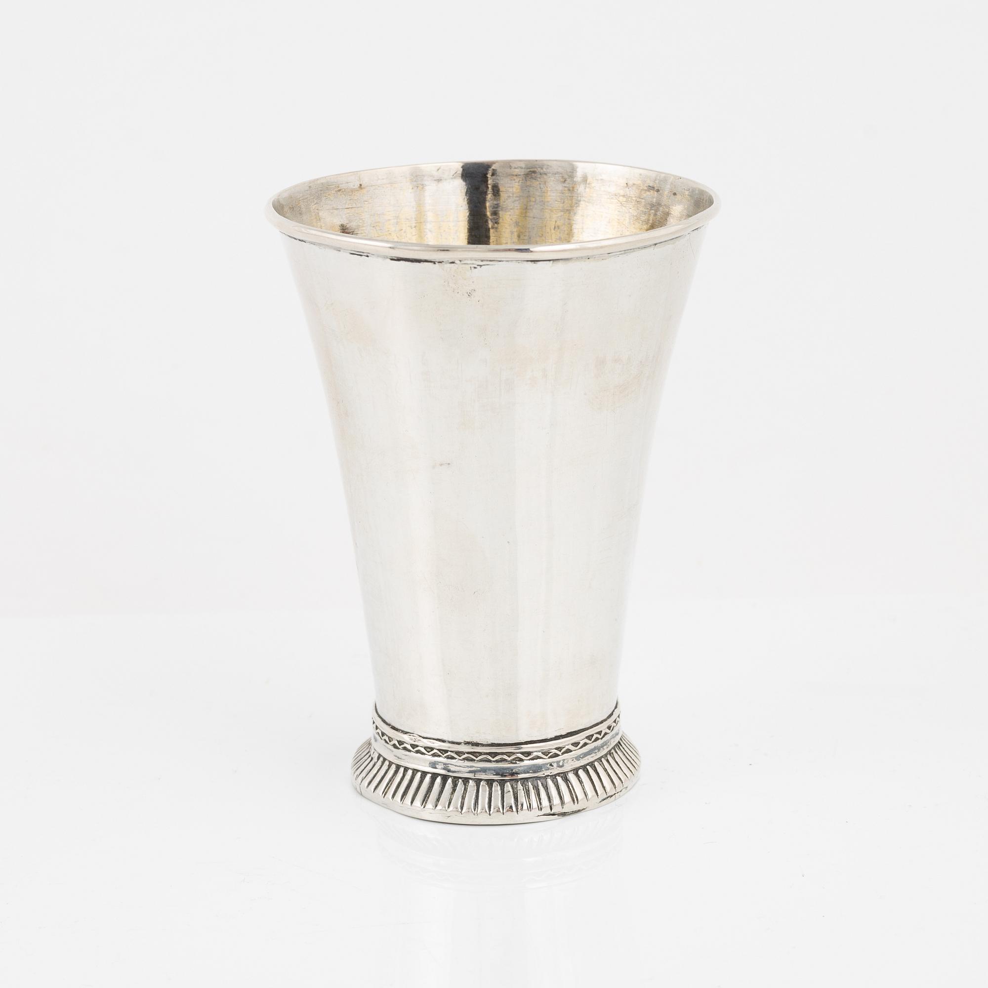 Arvid Castman, bägare, silver, Eksjö 1759.