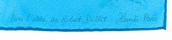 Hermès, silk scarf "Dans l'atelier de Robert Dallet".