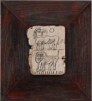 MADELEINE PYK, målning på träbit, sign a tergo.