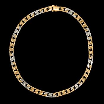 COLLIER, 18k guld resp vitt guld. Utländska stämplar. Vikt ca 74 g.