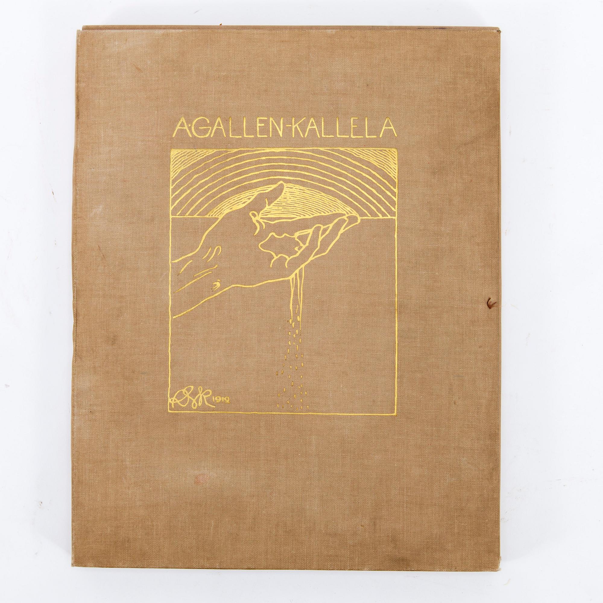 AKSELI GALLEN-KALLELA, mapp med heliogravyrer, 21 st, Werner Söderström Aktiebolag 1912.
