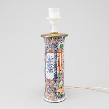 A 18th century Chines porcelain Qianlong vase later made in to a table light.