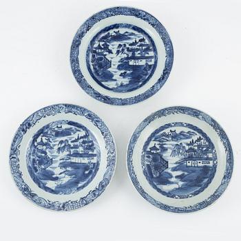 Parts of a dining service, 45 pieces, porcelain, China, mostly Qianlong (1736-95).