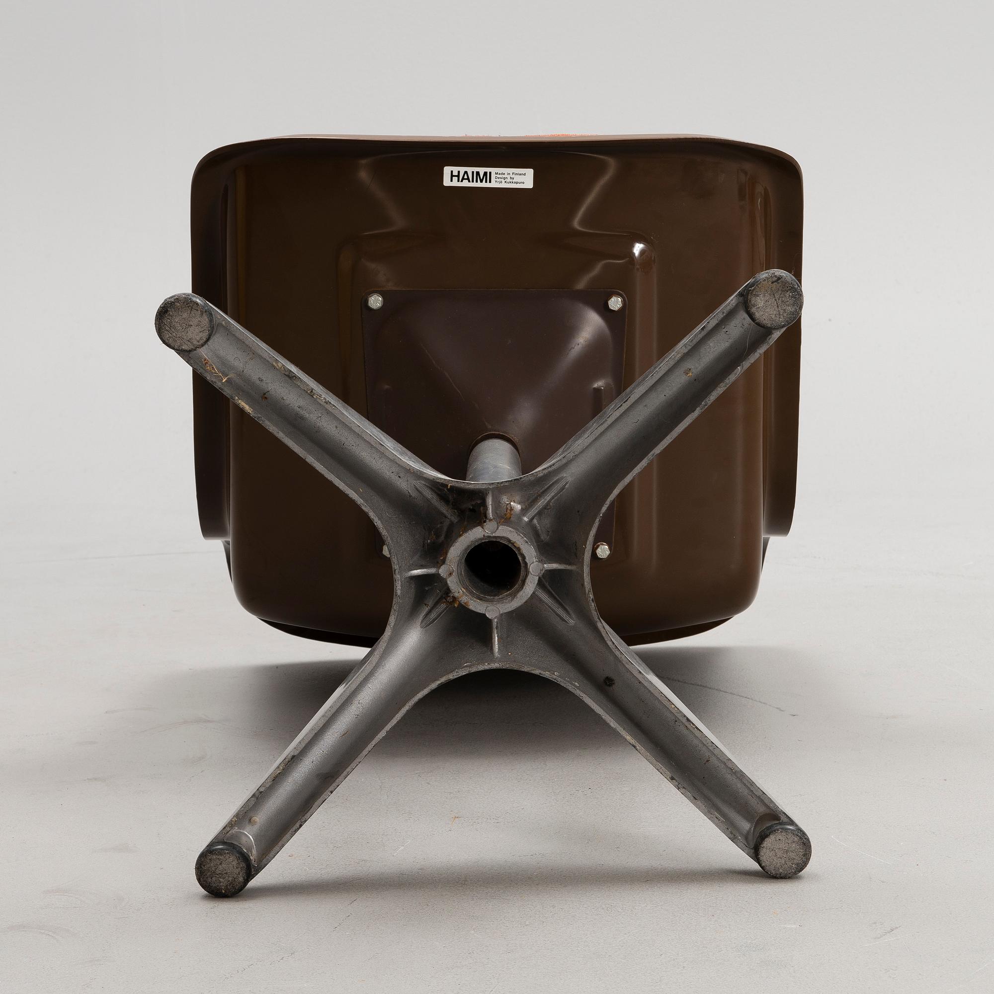 YRJÖ KUKKAPURO, tuoli, malli 3415, valmistaja Haimi, 1970-luku.