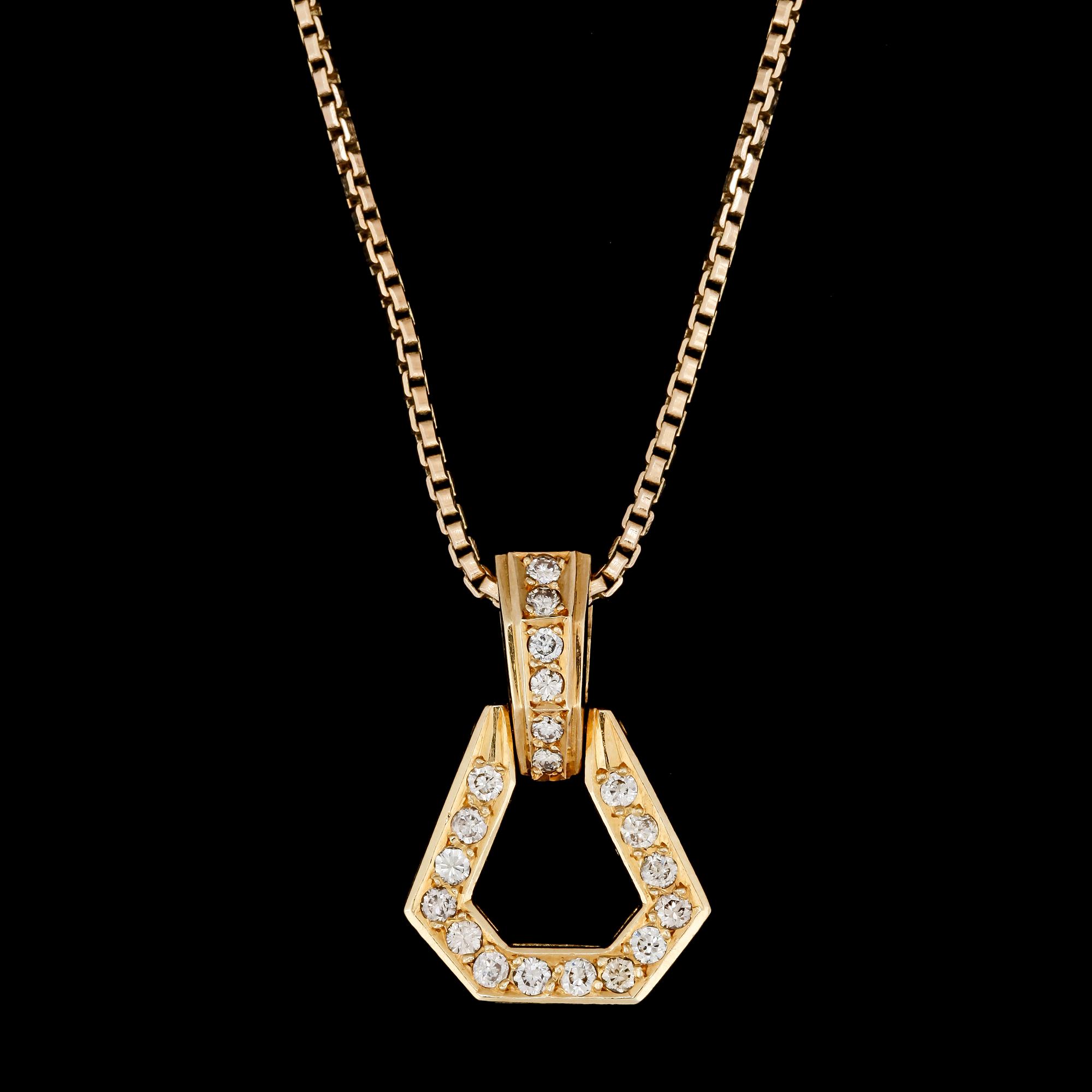A brilliant cut diamond pendant, tot. app. 0.75 cts.