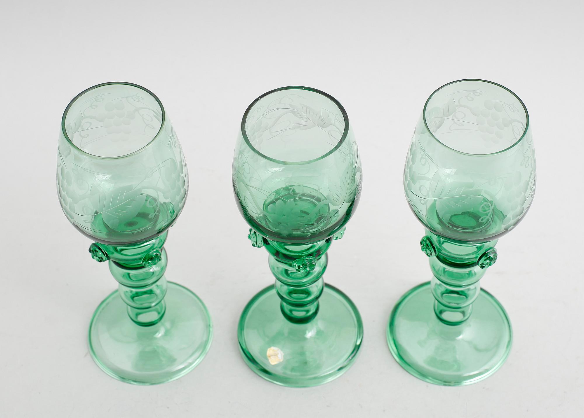 REMMARE, 12 st, grönt glas, Trelleborg.
