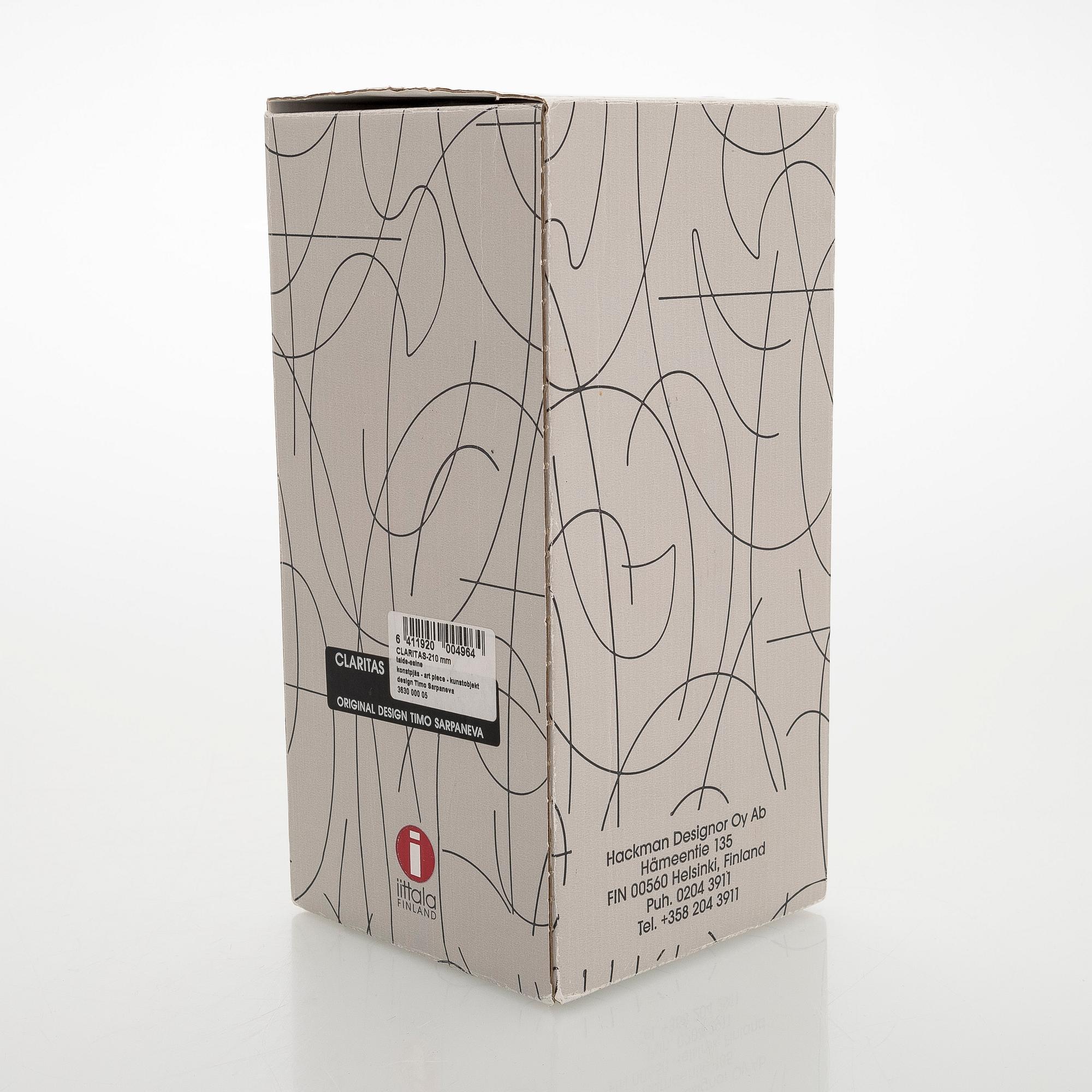 Timo Sarpaneva, a 'Claritas' glass sculpture, signed Timo Sarpaneva Iittala 2002.