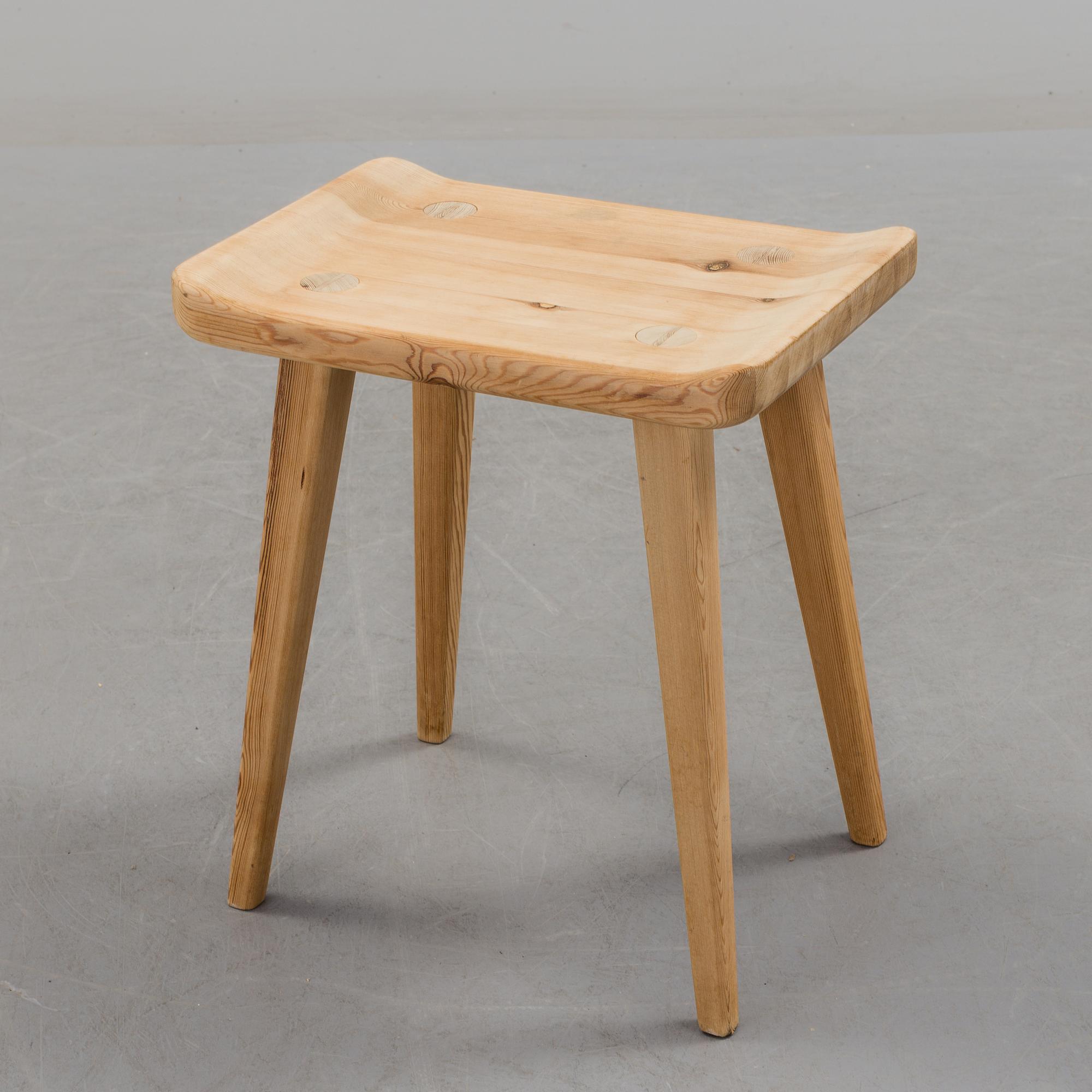 A second half of the 20th century 'Visingsö' stool by Carl Malmsten, Svensk Fur.