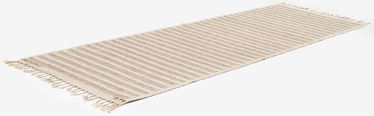 Barbro Nilsson, 'Randig med tvist, grå', flat weave, c. 266,5 x 91 cm, signed AB MMF BN.